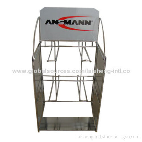 Metal battery counter top display rack